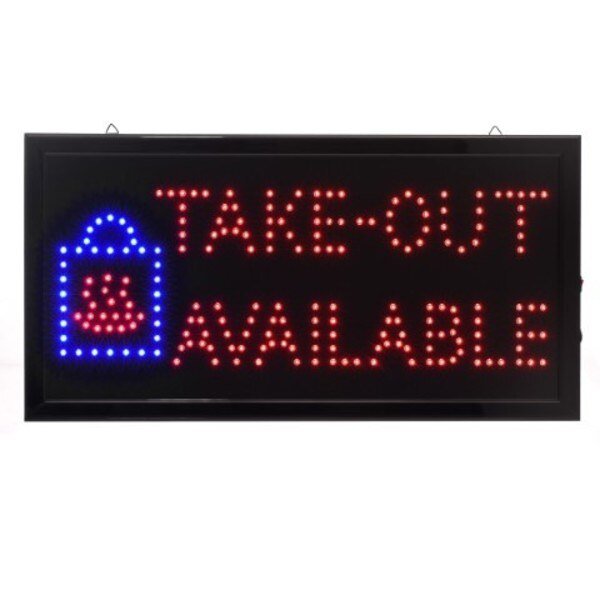 19” W x 10” H LED Rectangular Take-Out Available Sign with Two Display Modes, PK2, Alpine Industries, Mfr#: ALP497-15-2pk